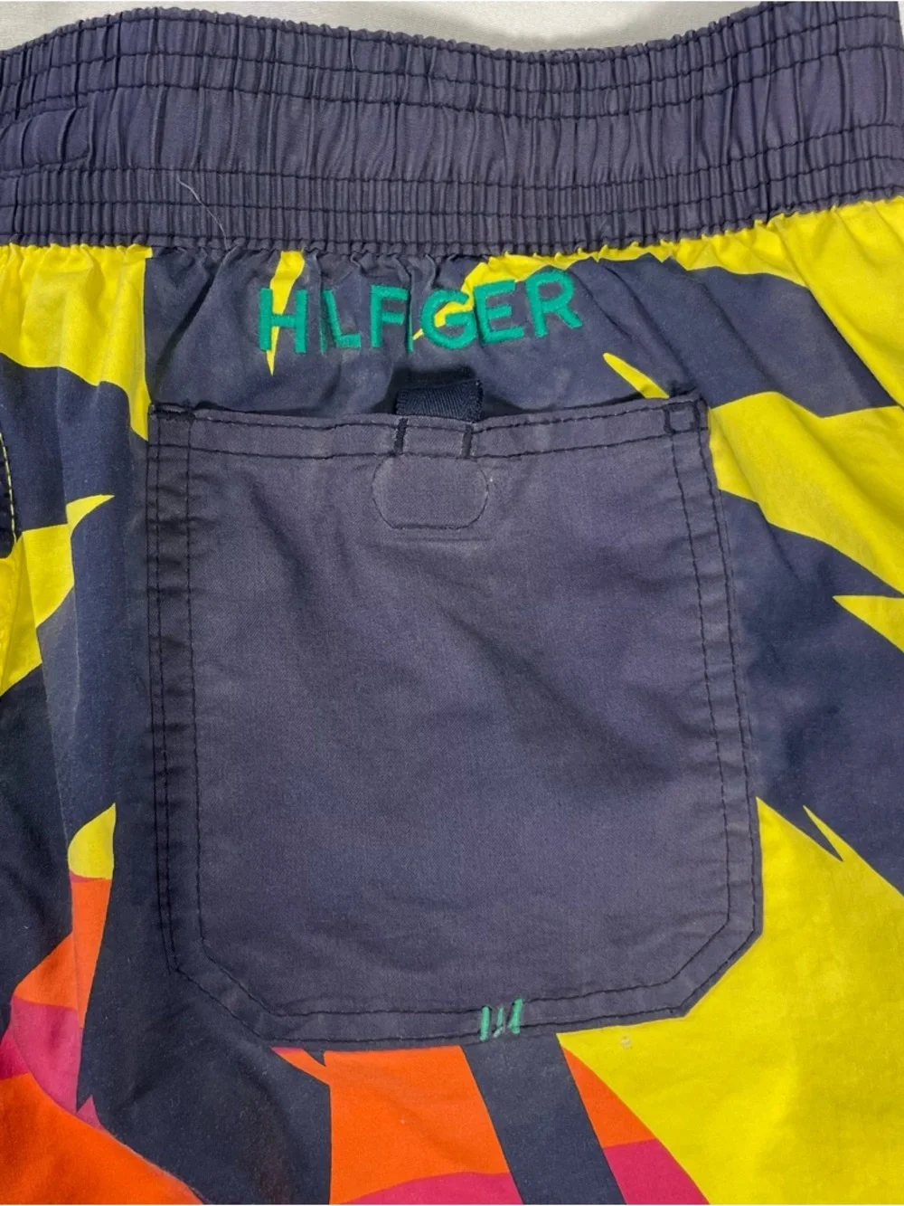 Tommy Hilfiger Tropical Palm Tree Swim Trunks Rainbow Sunset Men’s Medium - Picture 4 of 10
